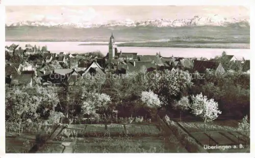 AK / Ansichtskarte ueberlingen Bodensee BW Stadtpanorama mit Blick auf die Schweizer Alpen