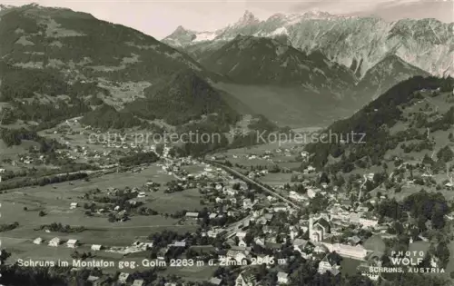 AK / Ansichtskarte Schruns Tschagguns Montafon Vorarlberg AT Panorama Blick gegen Golm und Zimba