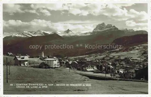 AK / Ansichtskarte Cortina d Ampezzo Veneto IT Panorama Blick gegen Becco di Mezzodi Croda da Lago