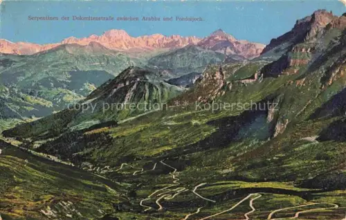 AK / Ansichtskarte Arabba 1612m Livinallongo del Col di Lana Dolomiti IT Serpentinen der Dolomitenstrasse zwischen Arabba und Pordoijoch