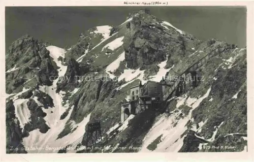 AK / Ansichtskarte GARMISCH-PARTENKIRCHEN Bayern Zugspitzbahn Bergstation mit Muenchner Haus Serie Deutsche Heimatbilder
