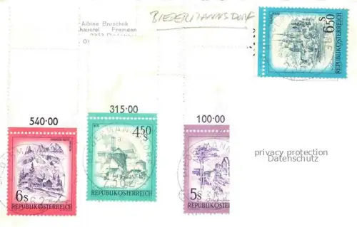 AK / Ansichtskarte Biedermannsdorf Wiener Sueden AT Gasthof Broschek Gastraum Terrasse Fremdenzimmer