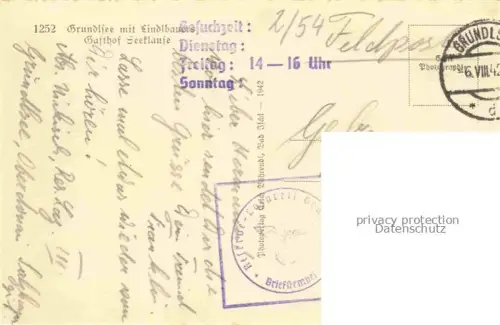 AK / Ansichtskarte Grundlsee Steiermark AT Gasthof Lindlbauer Seeklause Alpenblick Feldpost