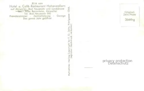 AK / Ansichtskarte Ahrweiler BAD NEUENAHR-AHRWEILER Panorama Blick vom Hotel Café Restaurant Hohenollern