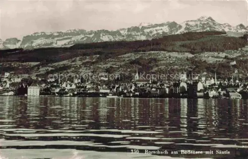 AK / Ansichtskarte RORSCHACH Bodensee SG Ansicht vom See aus Blick zum Saentis Appenzeller Alpen