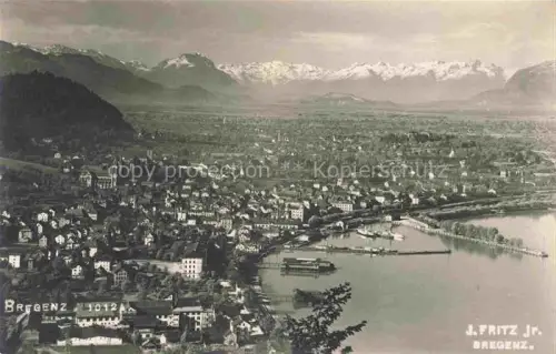 AK / Ansichtskarte BREGENZ Vorarlberg Bodensee Panorama Blick zu den Alpen