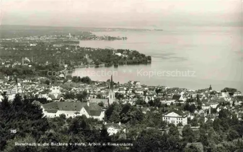 AK / Ansichtskarte RORSCHACH Bodensee SG Panorama Buchten von Horn Arbon und Romanshorn
