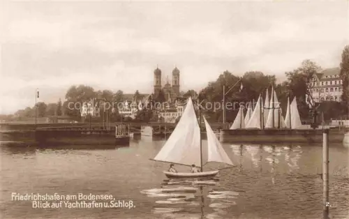 AK / Ansichtskarte FRIEDRICHSHAFEN Bodensee Blick auf Yachthafen und Schloss Segelboot Trinks-Bildkarte Serie Bodensee und Rheinfall Reihe 4 Bild 5