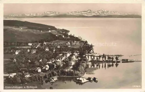 AK / Ansichtskarte Unteruhldingen-Muehlhofen Bodensee Panorama Schweizer Alpen