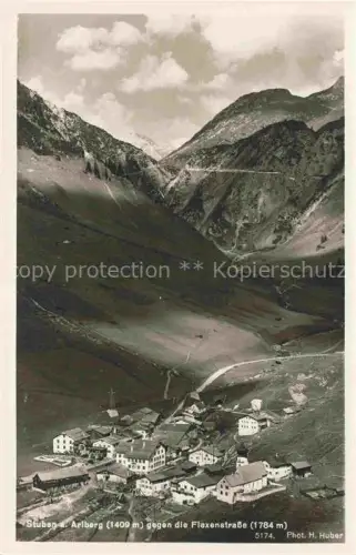 AK / Ansichtskarte Stuben Arlberg Flexenstrasse Vorarlberg AT Panorama Blick gegen Flexenstrasse Serie Deutsche Heimatbilder Hubers Serie Deutsche Alpenwelt