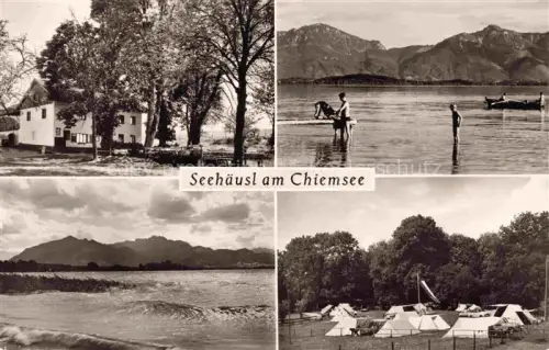 AK / Ansichtskarte Seehaeusl Chiemsee Stoettham Chieming Bayern Campingplatz Wirtschaft am see