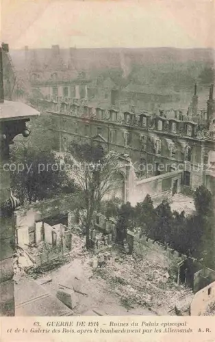 AK / Ansichtskarte REIMS 51 Marne Guerre Ruines Palais episcopal 