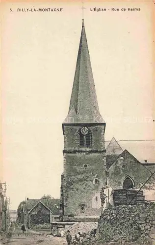 AK / Ansichtskarte Rilly-la-Montagne REIMS 51 Marne L Eglise Rue 