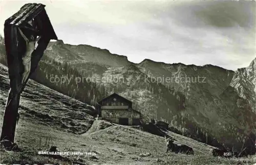 AK / Ansichtskarte Baerenbad Neustift Stubaital Tirol AT Baerenbadalpe Wegekreuz Inri Almvieh Stubaier Alpen