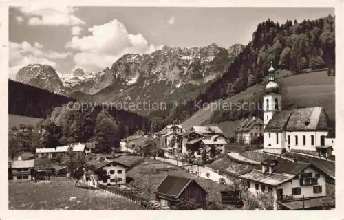 AK / Ansichtskarte RAMSAU  Berchtesgaden Bayern Ansicht mit Kirche Blick gegen Reiteralpe Berchtesgadener Alpen