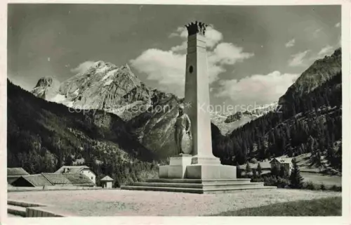 AK / Ansichtskarte Canazzei Monumento BOLZANO Bozen Suedtirol IT Strada delle Dolomiti Monumento in fondo il Vernel