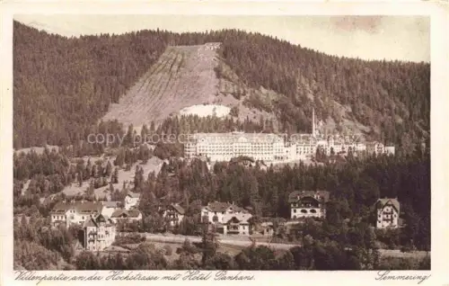 AK / Ansichtskarte Semmering Niederoesterreich AT Villenpartie an der Hochstrasse mit Hotel Panhans