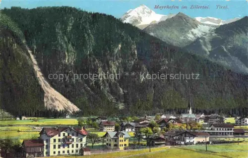 AK / Ansichtskarte Mayrhofen  Zillertal Tirol AT Teilansicht mit Kirche Zillertaler Alpen