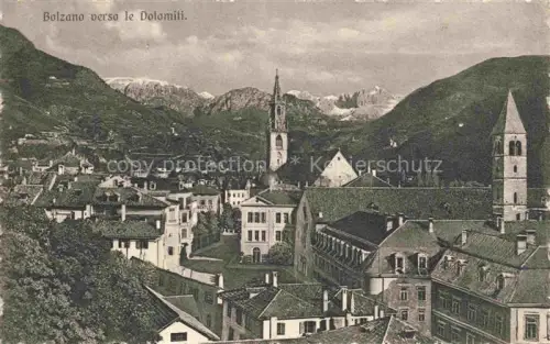 AK / Ansichtskarte BOLZANO Bozen Suedtirol IT Ansicht mit Kirche Blick gegen Dolomiten
