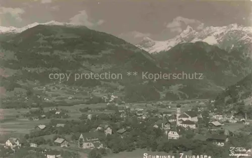 AK / Ansichtskarte Schruns Tschagguns Montafon Vorarlberg AT Panorama Blick gegen Zimba Raetikon