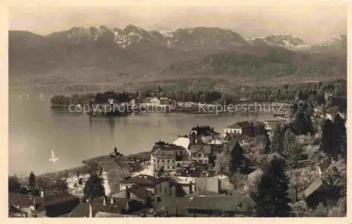 AK / Ansichtskarte Gmunden Traunsee Salzkammergut Oberoesterreich AT Panorama Schloss Orth mit Hoellengebirge