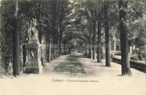 AK / Ansichtskarte Coblenz KOBLENZ Kaiserin-Augusta-Anlagen Denkmal Feldpost