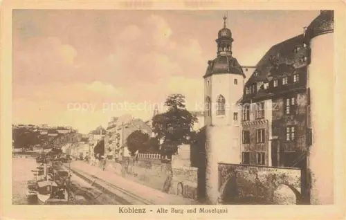 AK / Ansichtskarte KOBLENZ  Rhein Alte Burg und Moselquai