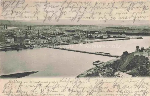 AK / Ansichtskarte KOBLENZ  Rhein Panorama Blick vom Kriegerdenkmal