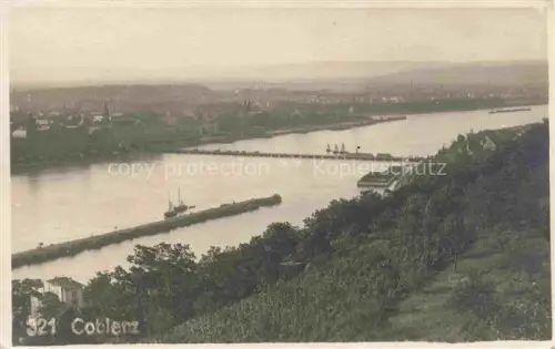 AK / Ansichtskarte Coblenz KOBLENZ Panorama Blick ueber den Rhein