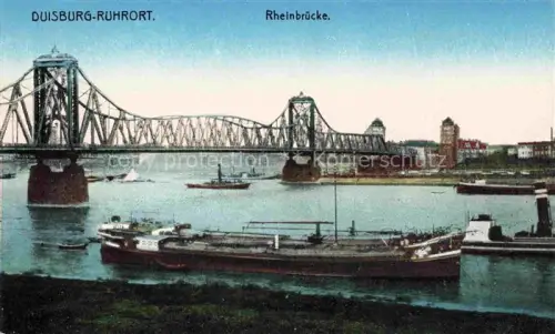 AK / Ansichtskarte Ruhrort Duisburg Rheinbruecke Binnenschiffahrt