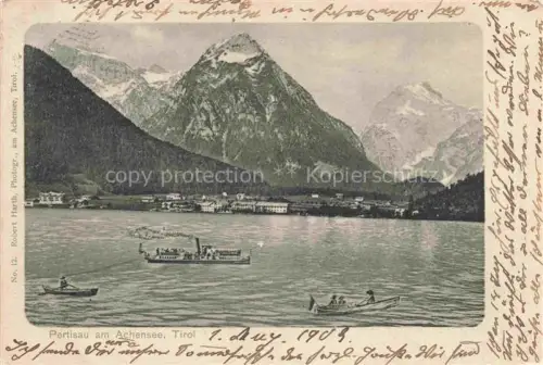 AK / Ansichtskarte Pertisau Achensee Tirol AT Panorama Blick ueber den Achensee Alpen