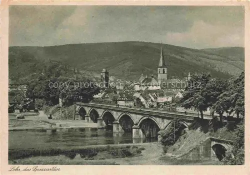AK / Ansichtskarte Lohr Main Panorama Mainbruecke Tor zum Spessart Kupfertiefdruck