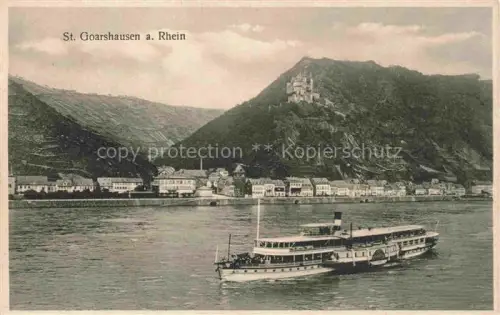 AK / Ansichtskarte St Goarshausen Rhein Rheinpartie mit Fahrgastschiff