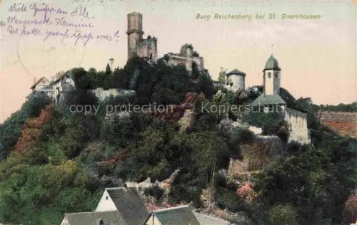 AK / Ansichtskarte St Goarshausen Rhein Burg Reichenberg mit Schloss