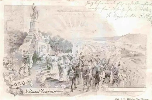AK / Ansichtskarte RueDESHEIM am Rhein Hessen National Denkmal