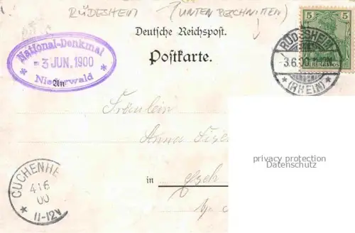 AK / Ansichtskarte RueDESHEIM am Rhein Hessen National Denkmal