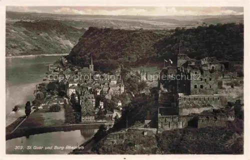 AK / Ansichtskarte St Goar Rhein Rheinpartie mit Burg Rheinfels