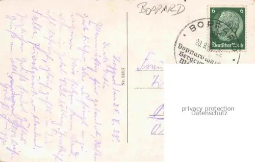 AK / Ansichtskarte Boppard Rhein Rheinland-Pfalz Panorama