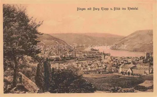 AK / Ansichtskarte Bingen Rhein Rheinland-Pfalz mit Burg Klopp und Blick ins Rheintal