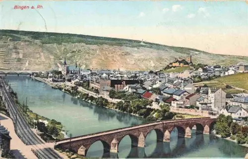 AK / Ansichtskarte Bingen Rhein Rheinland-Pfalz Panorama Rheinbruecke