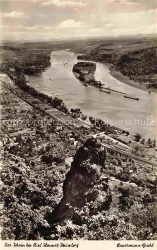 AK / Ansichtskarte Rhoendorf Bad Honnef NRW Fliegeraufnahme Rheinpartie