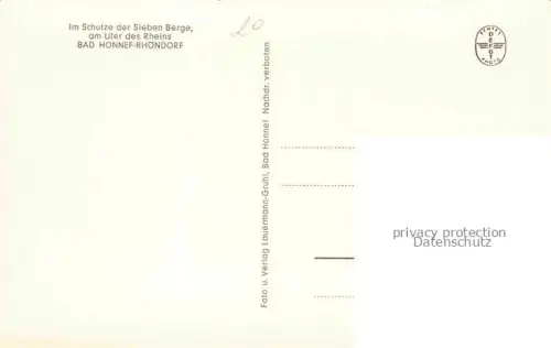 AK / Ansichtskarte Rhoendorf Bad Honnef NRW Fliegeraufnahme Rheinpartie