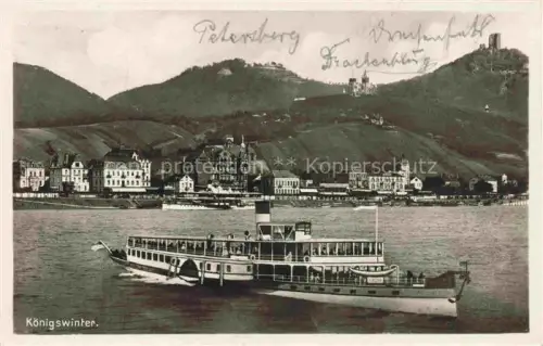 AK / Ansichtskarte Koenigswinter Rhein mit Petersberg und Drachenburg