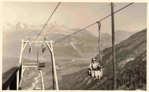 AK / Ansichtskarte Sessellift Chairlift Telesiege Pontresina 