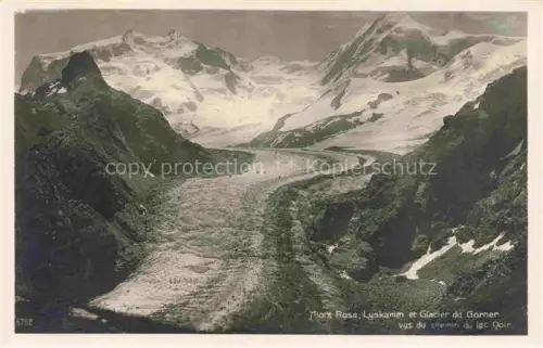 AK / Ansichtskarte Gletscher Ferner Glacier Glaciar Ghiacciaio-- Mont Rose Lyskamm Chemin du Lac Noir