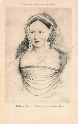 AK / Ansichtskarte Holbein Hans D. J. Kuenstlerkarte Englische Dame Basel Museum