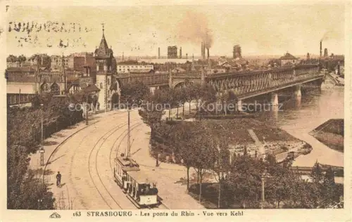 AK / Ansichtskarte STRAssENBAHN Tramway-- Strasbourg Les Ponts du Rhin Kehl 