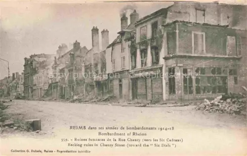 AK / Ansichtskarte REIMS 51 Marne Ruines fomantes de la Rue Chanzy