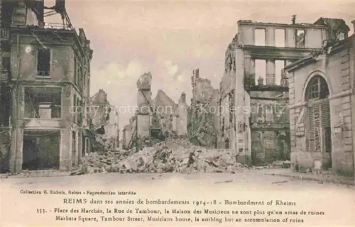 AK / Ansichtskarte REIMS 51 Marne Place des Marches Rue de Tambour