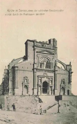 AK / Ansichtskarte Servon-Melzicourt Sainte-Menehould 51 Marne Kirche Baudenkmal